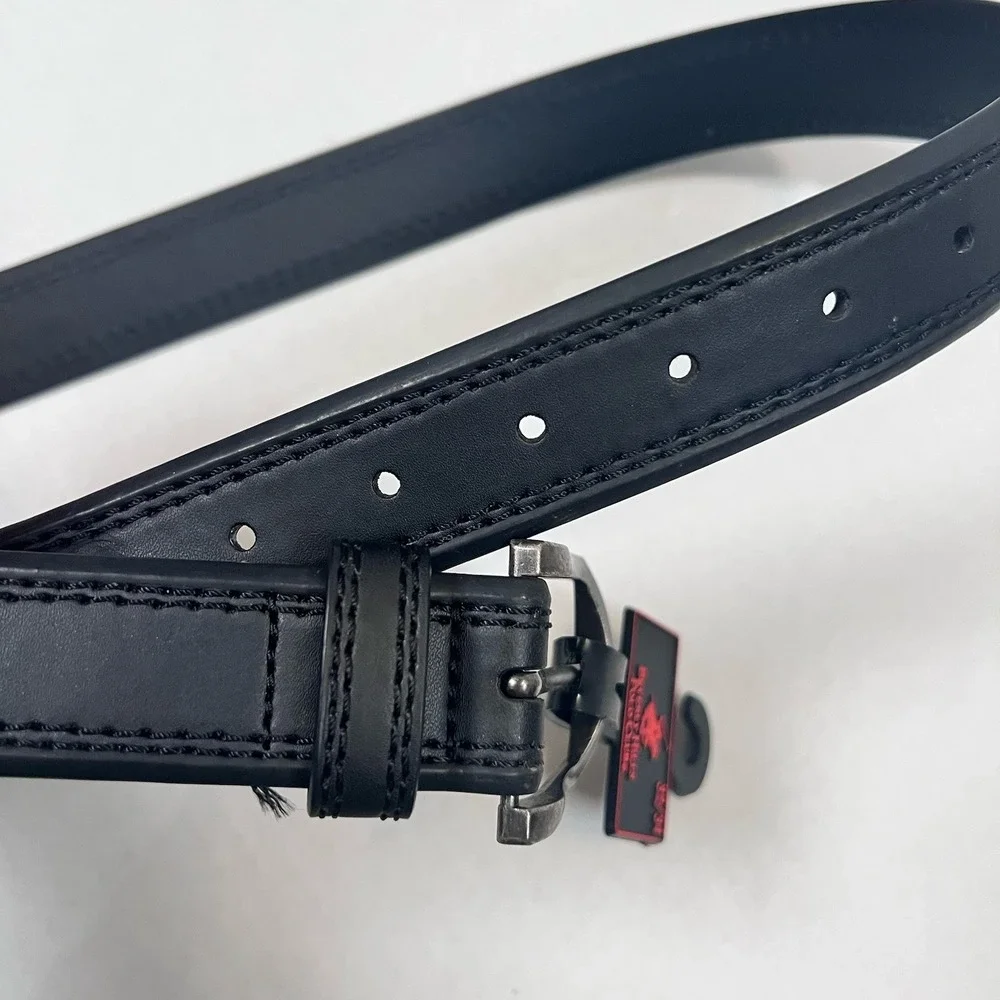 Beverly Hills Polo Club Belt Size 32 /‎ 34 Black Leather Silver Buckle New